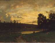 Rousseau Theodore Landscape with a Sunset  - Hermitage